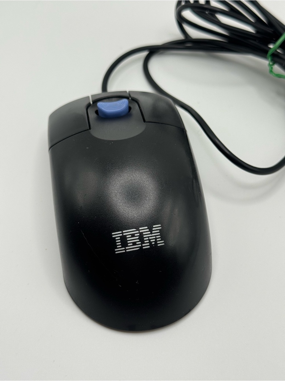 Vintage IBM MO09KZ Mouse Scroll Wired Ball Black PC Tested & Working